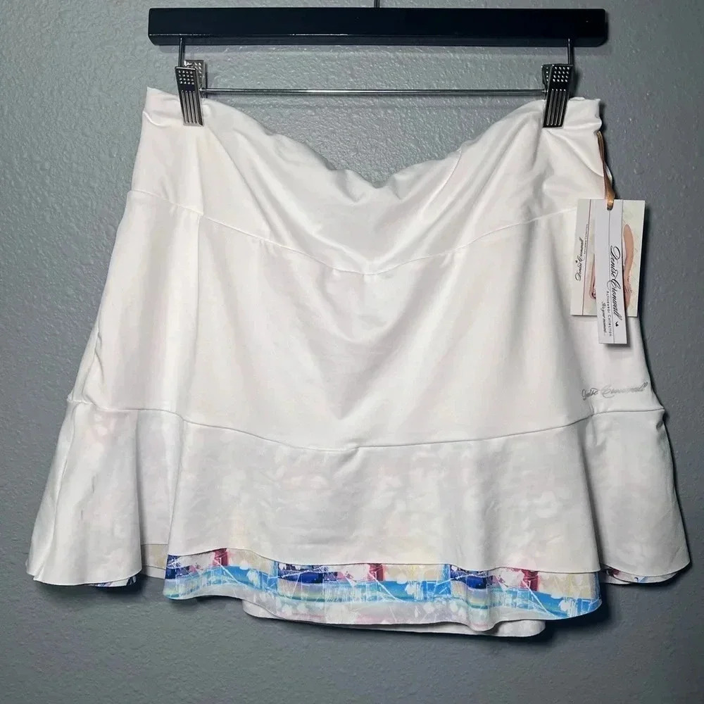 NWT Denise Cronwall Skirt/Skort 15” Sz XL Tennis/Golf White/Aztek Sports Summer